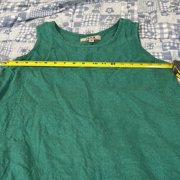 Flax emerald green linen tank top - Picture 7 of 8
